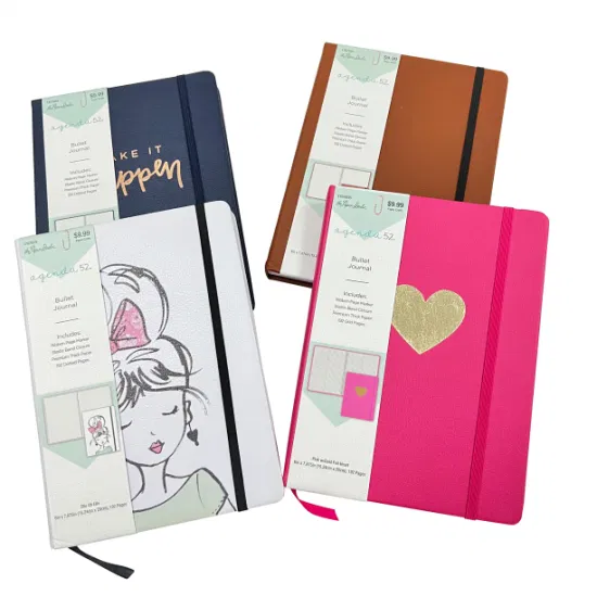 Customize Color PU Leather Cover Agenda Diary Organizer Notebook with Embossed Logo Moleskine Notebook