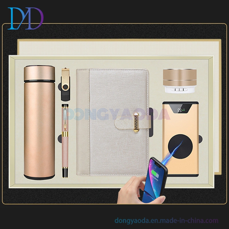 2023 Custom Logo Key Chain&Vacuum Cup&Pen&PU Notebook Gift Set