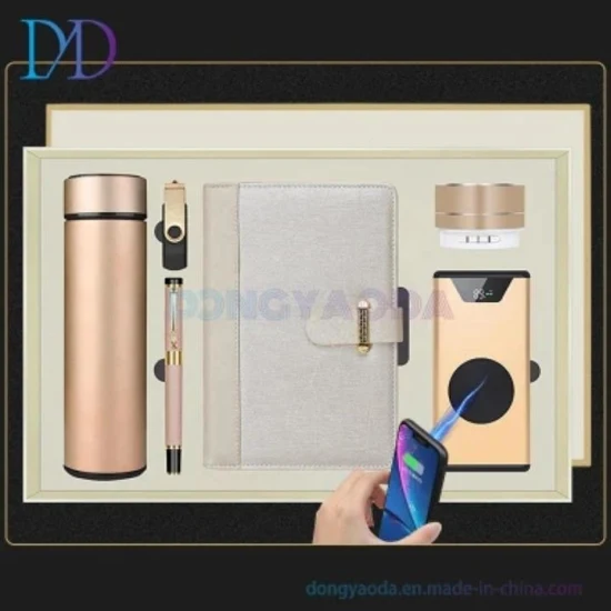 2023 Custom Logo Key Chain&Vacuum Cup&Pen&PU Notebook Gift Set